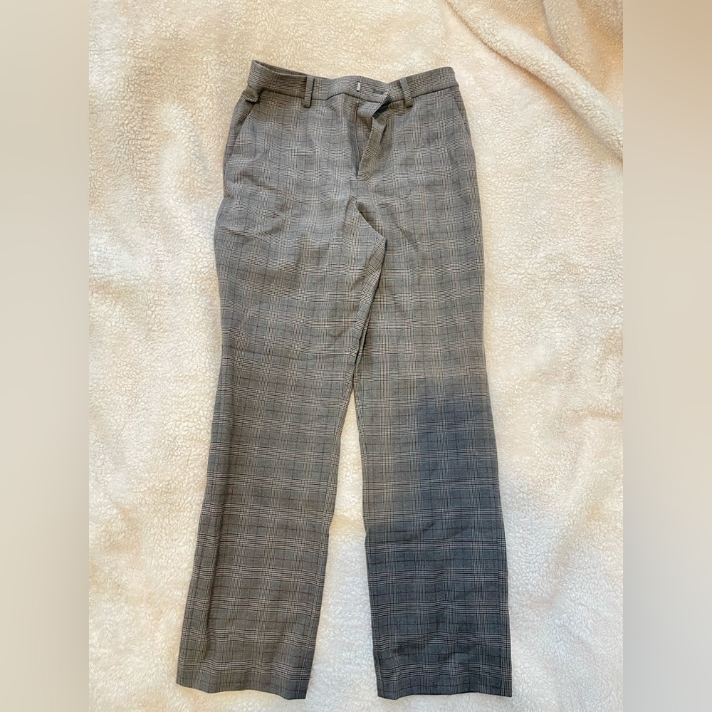 Uniqlo Smart Ankle Pants (2-Way Stretch) in brown plaid